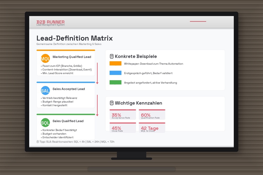 Darstellung einer Lead-Matrix für das Lead Scoring