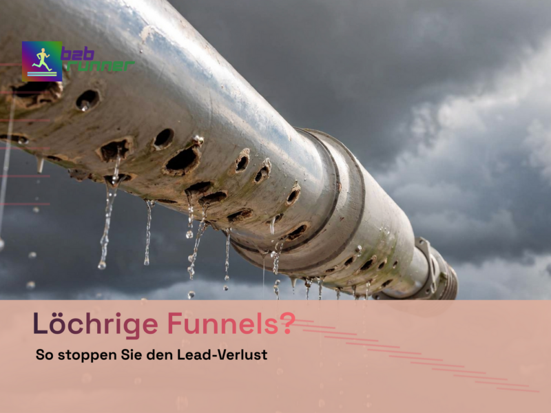 Eine tropfende, löchrige Pipeline als Sinnbild für Lead-Verluste